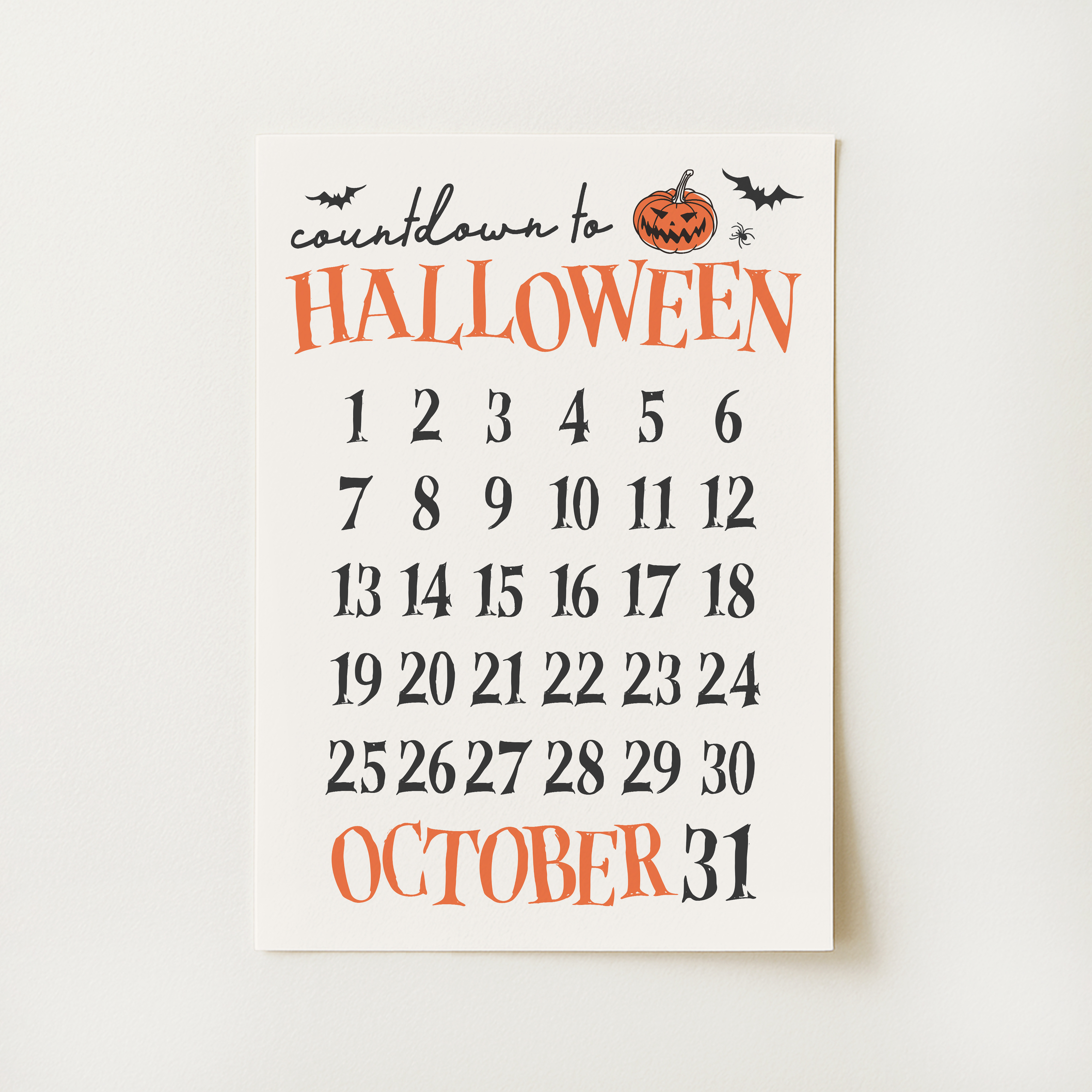 Halloween Countdown Print