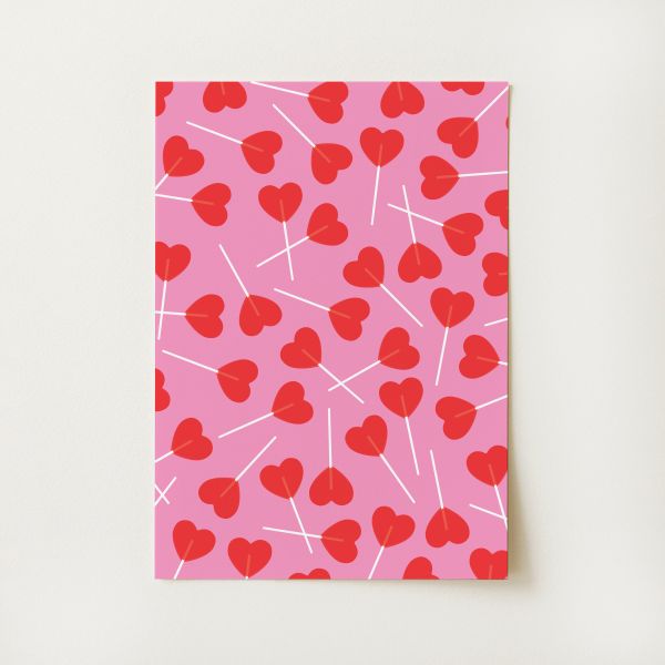Heart Lollipop Print