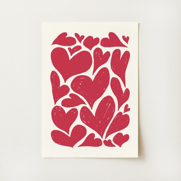Abstract Hearts Print