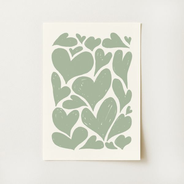 Abstract Hearts Print