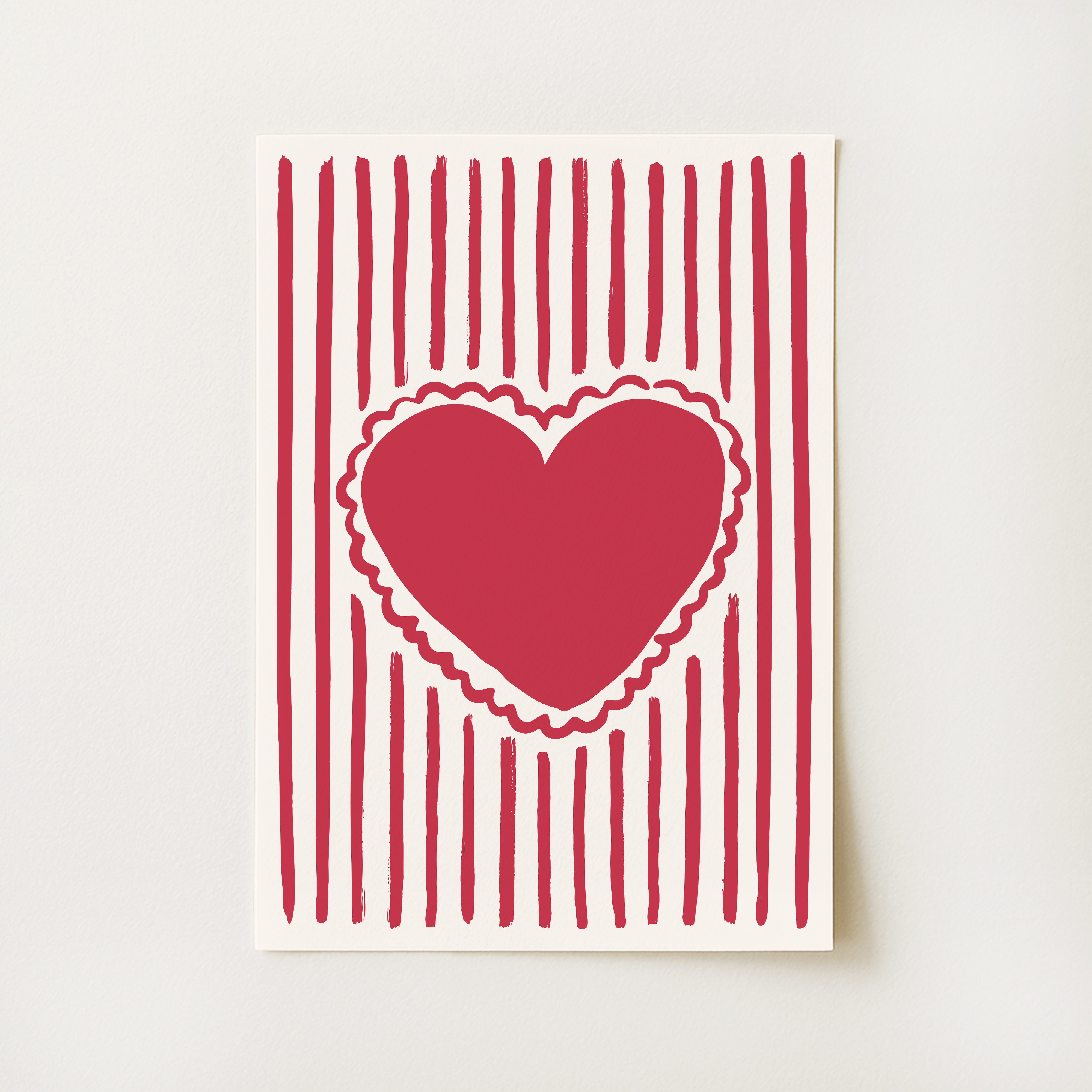 Striped Hearts Print