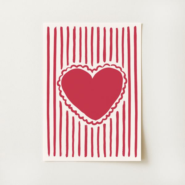 Striped Hearts Print