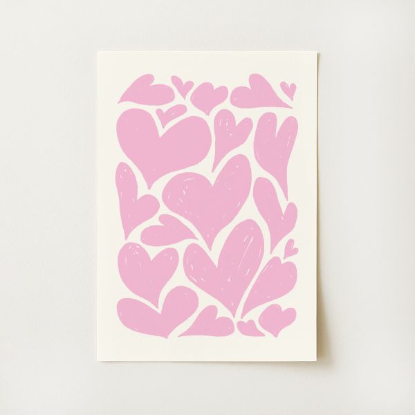 Abstract Hearts Print