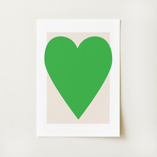 Green Heart Print