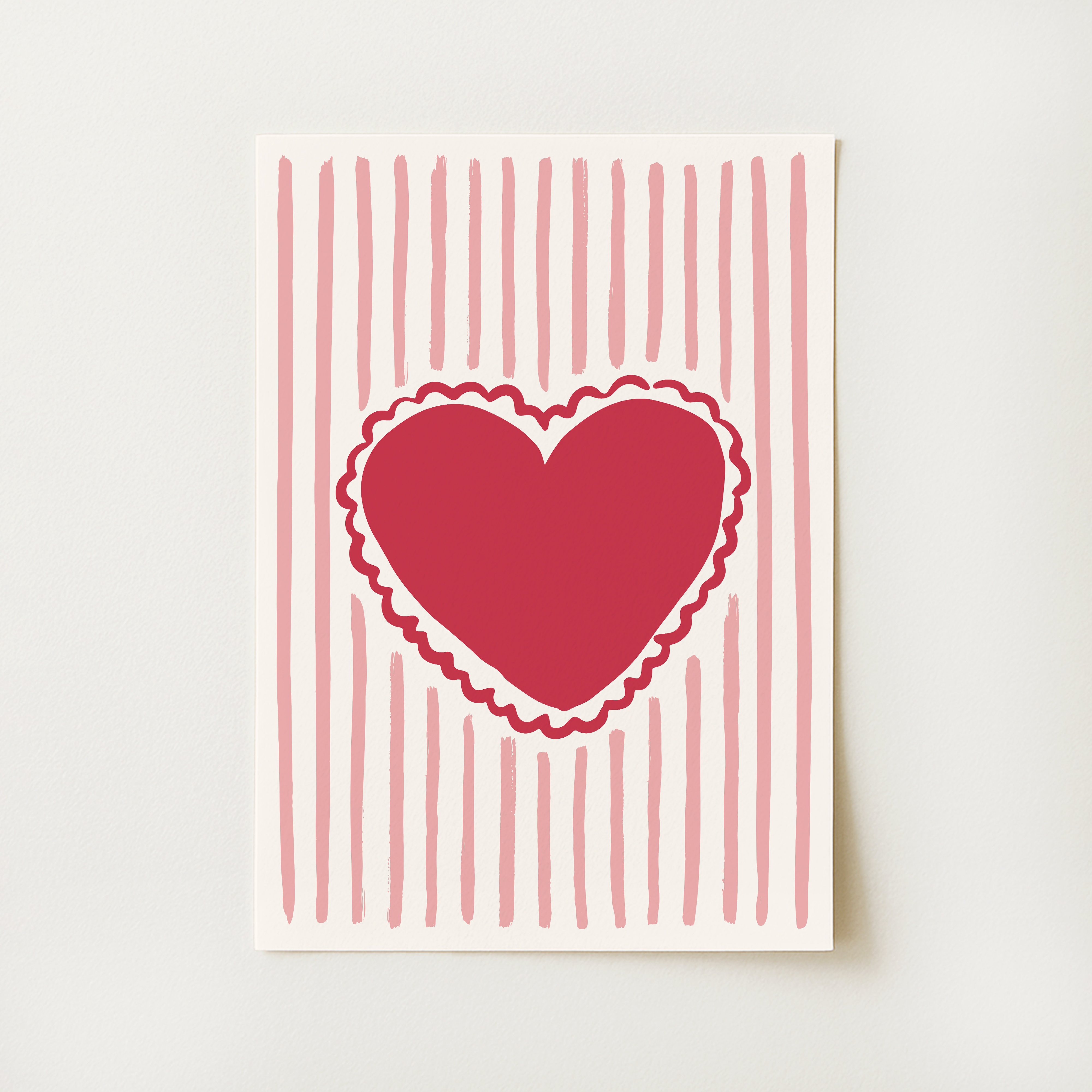 Striped Hearts Print