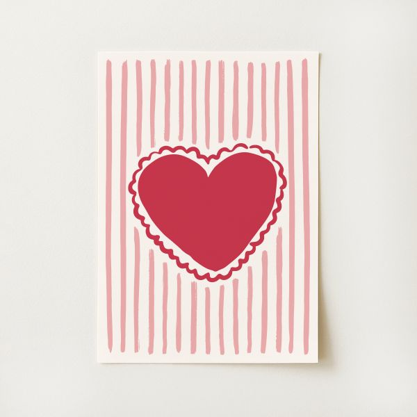Striped Hearts Print