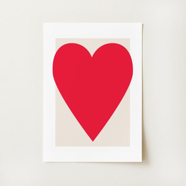 Red Heart Print