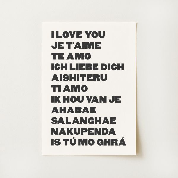 I Love You Print