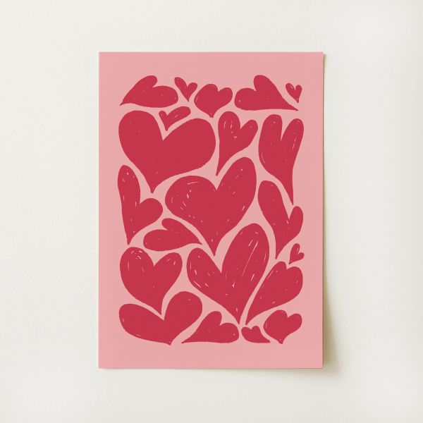 Abstract Hearts Print
