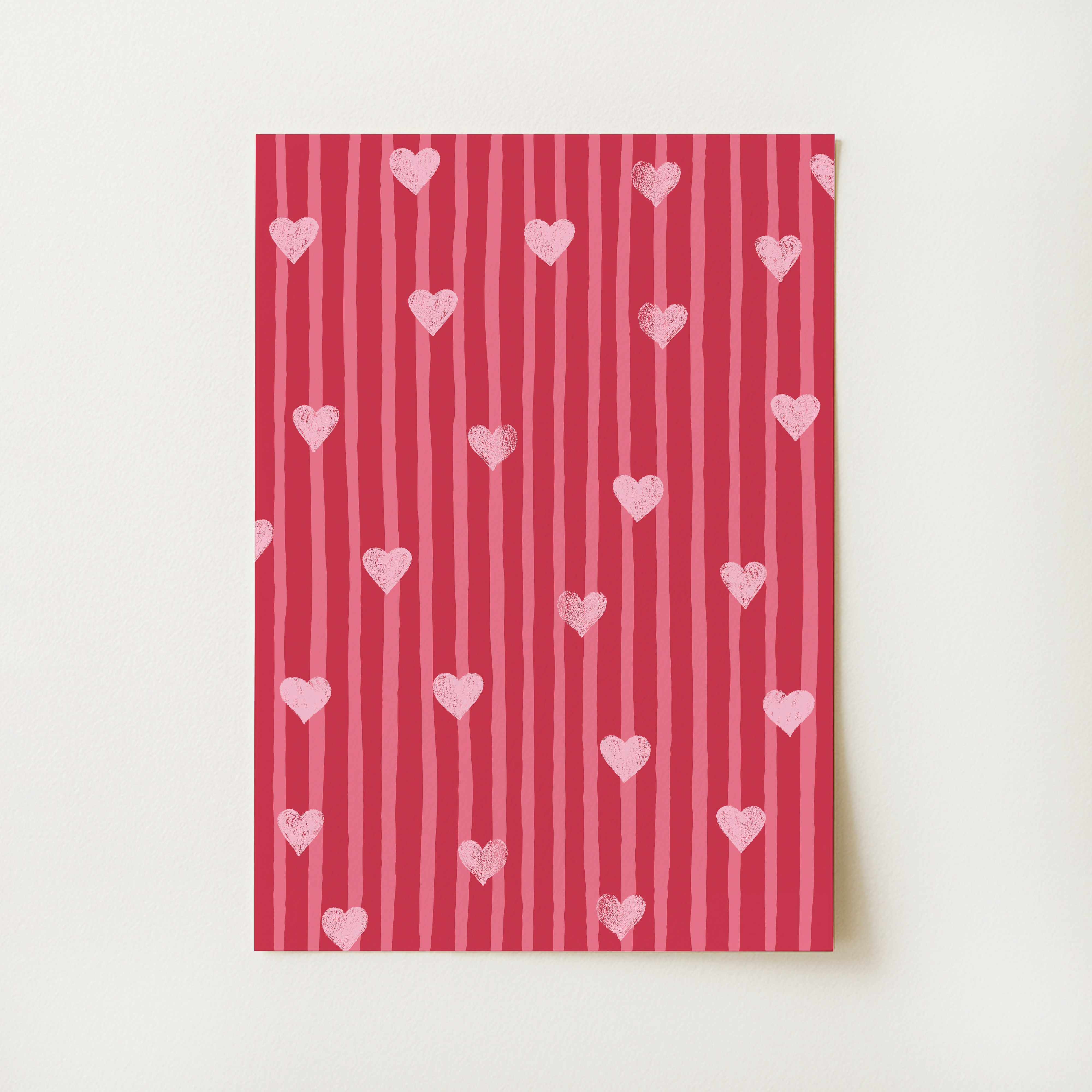 Striped Hearts Print