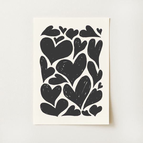 Abstract Hearts Print