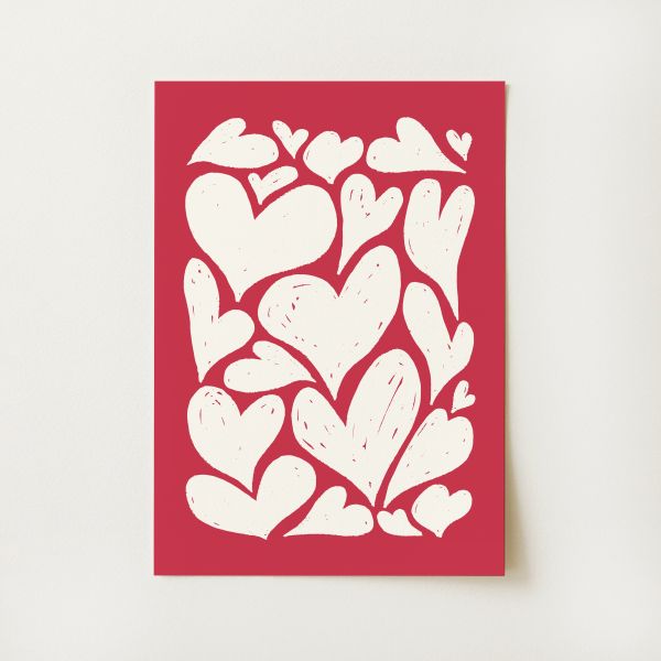 Abstract Hearts Print