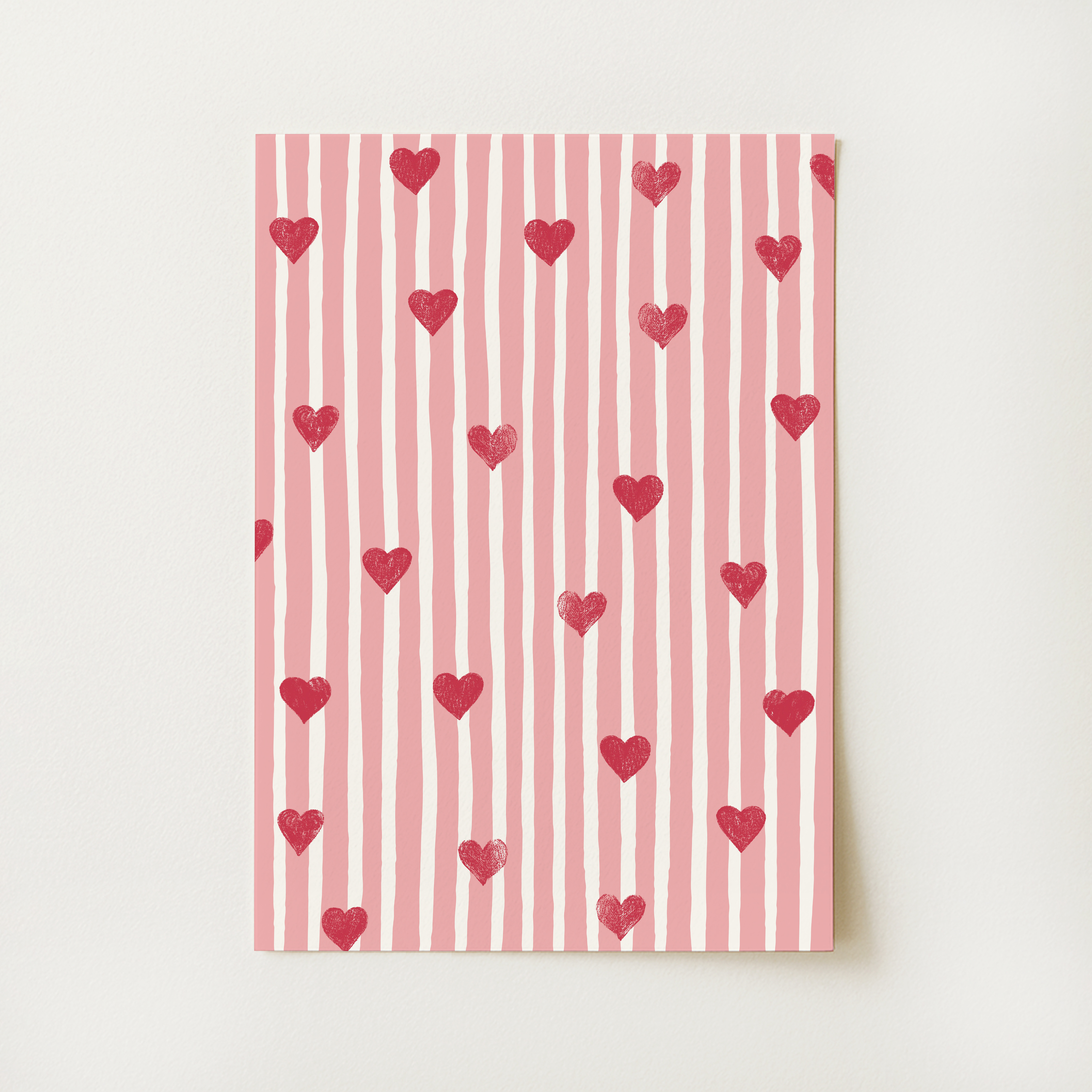 Striped Hearts Print