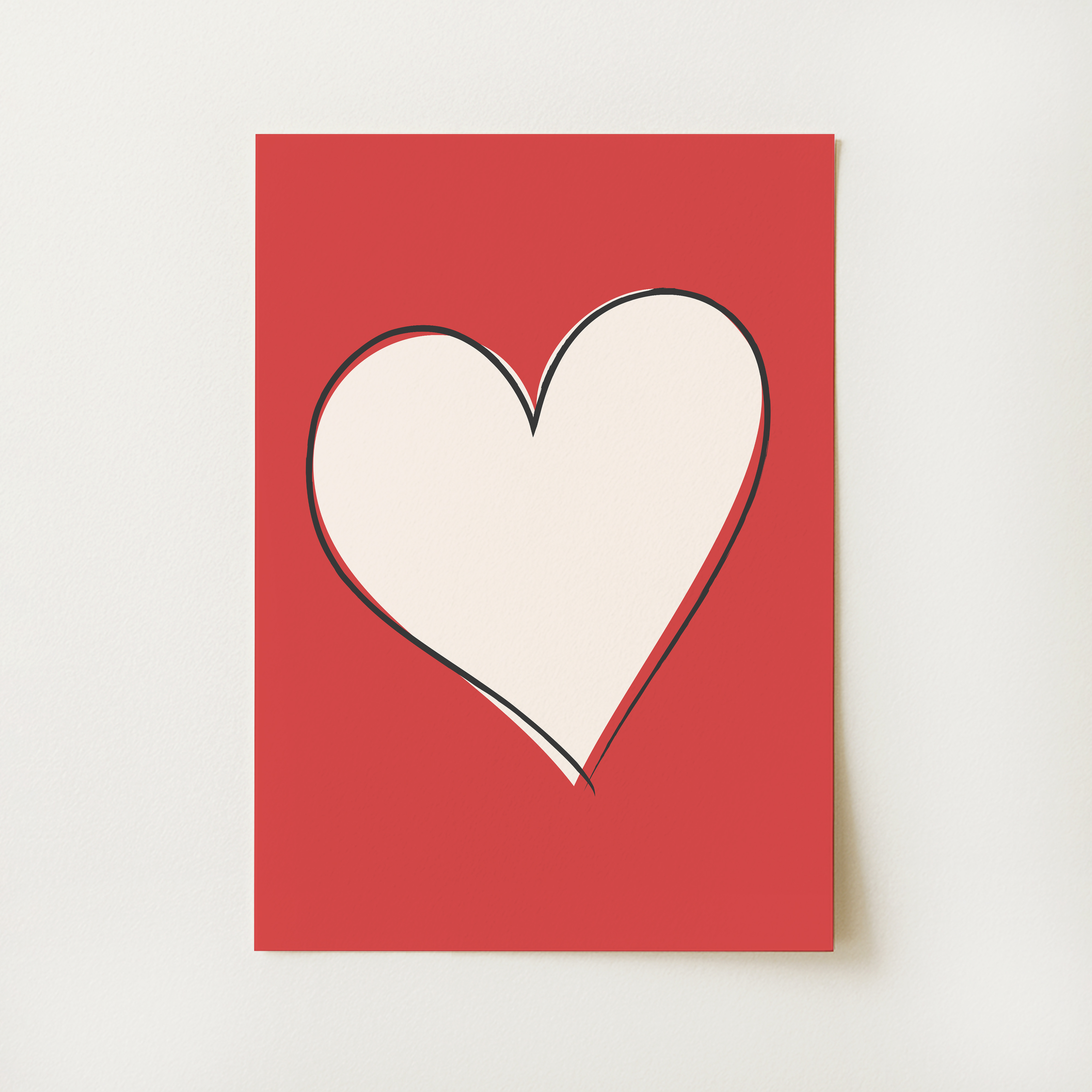 Red Heart Print