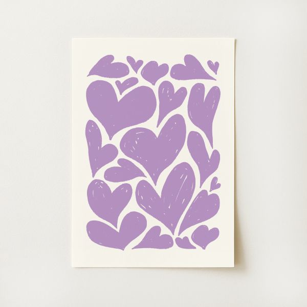 Abstract Hearts Print