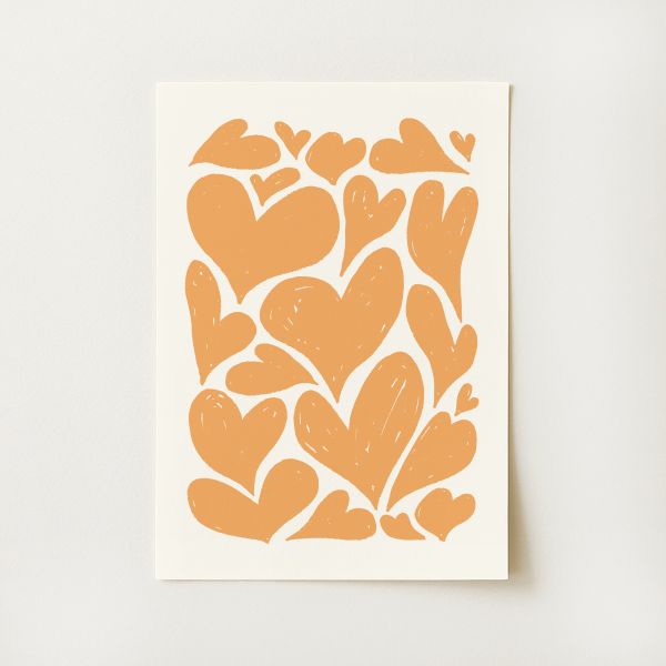 Abstract Hearts Print
