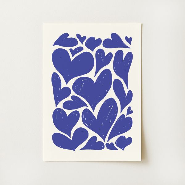 Abstract Hearts Print