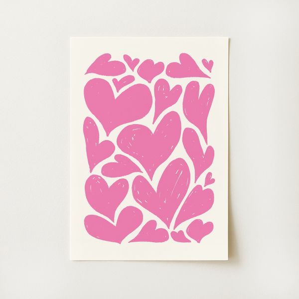 Abstract Hearts Print