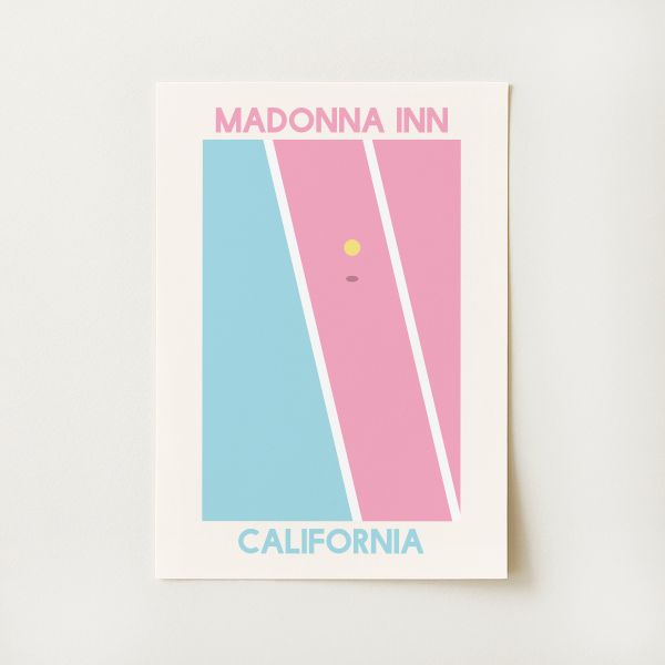Blue & Pink Tennis Court Print