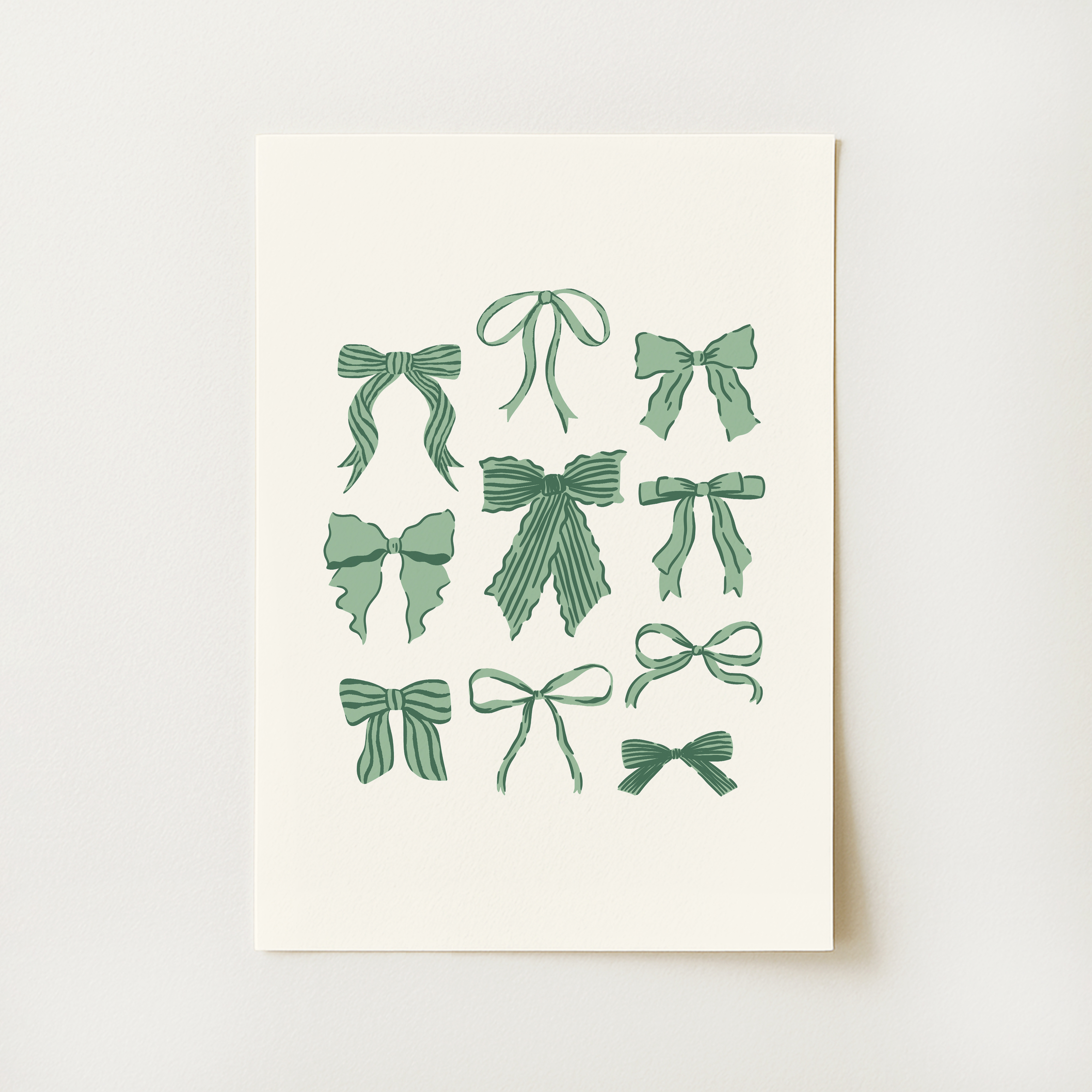 Green Bows Print