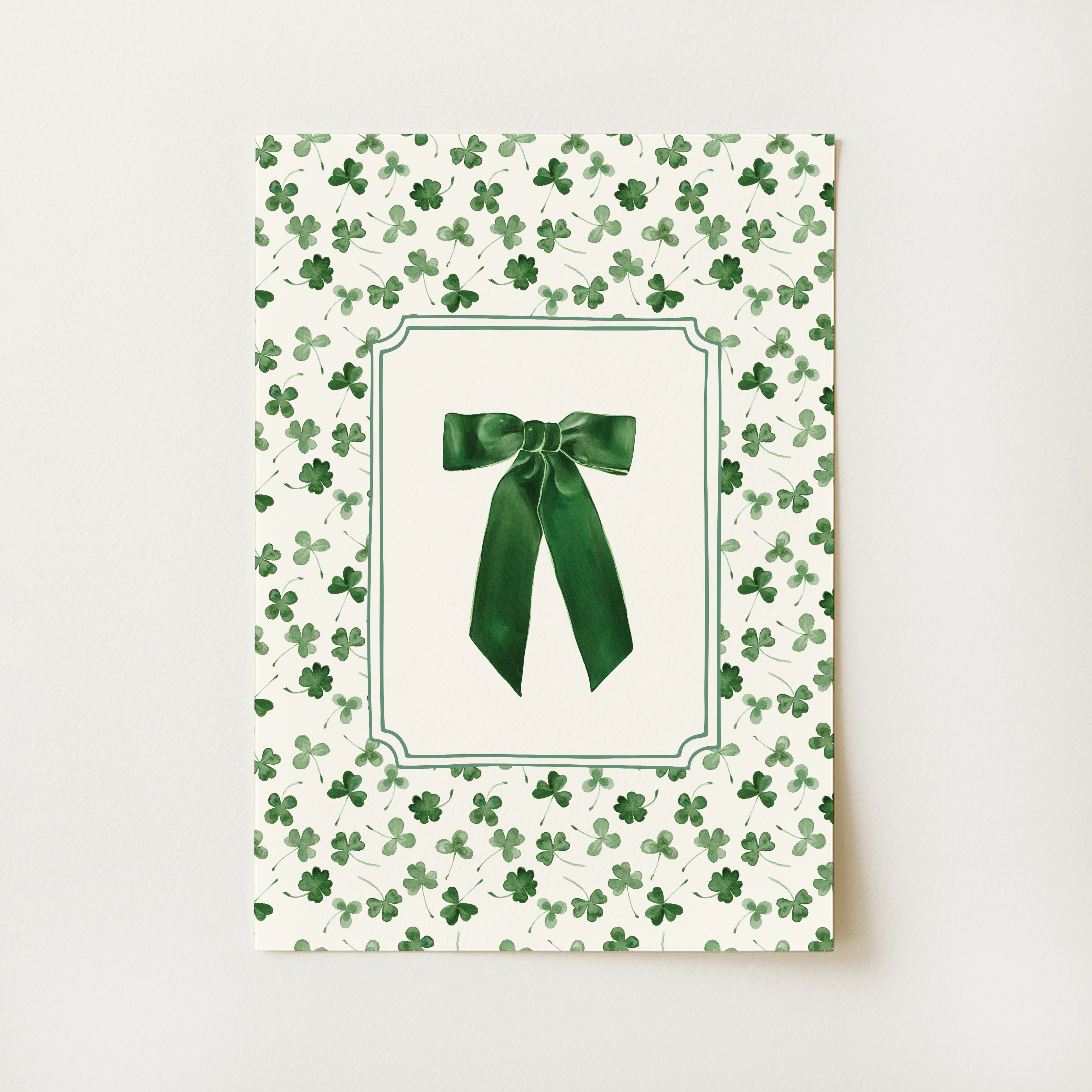 Vintage Bow Clover Print