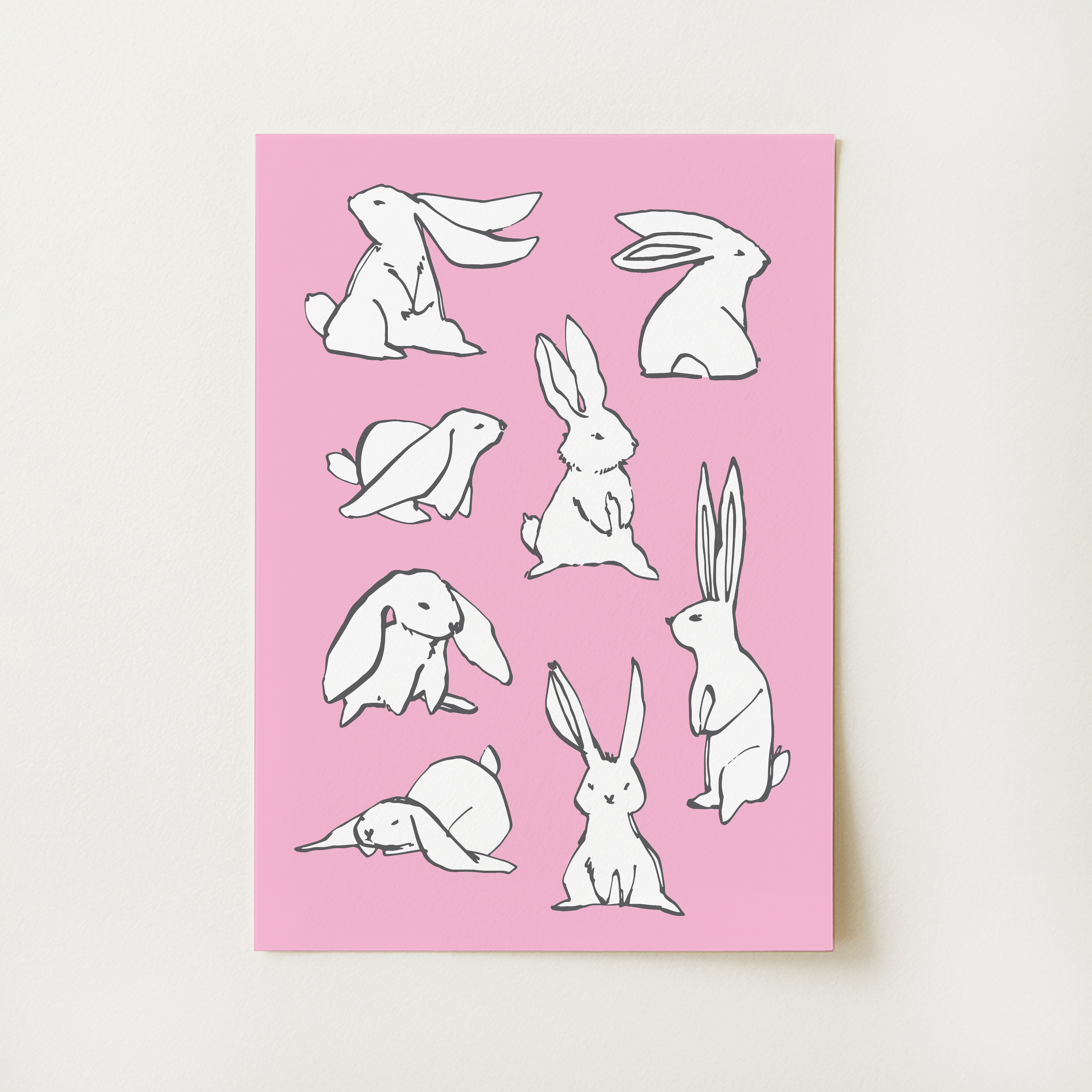 Bunnies Sketch Print