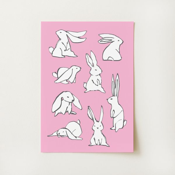 Bunnies Sketch Print