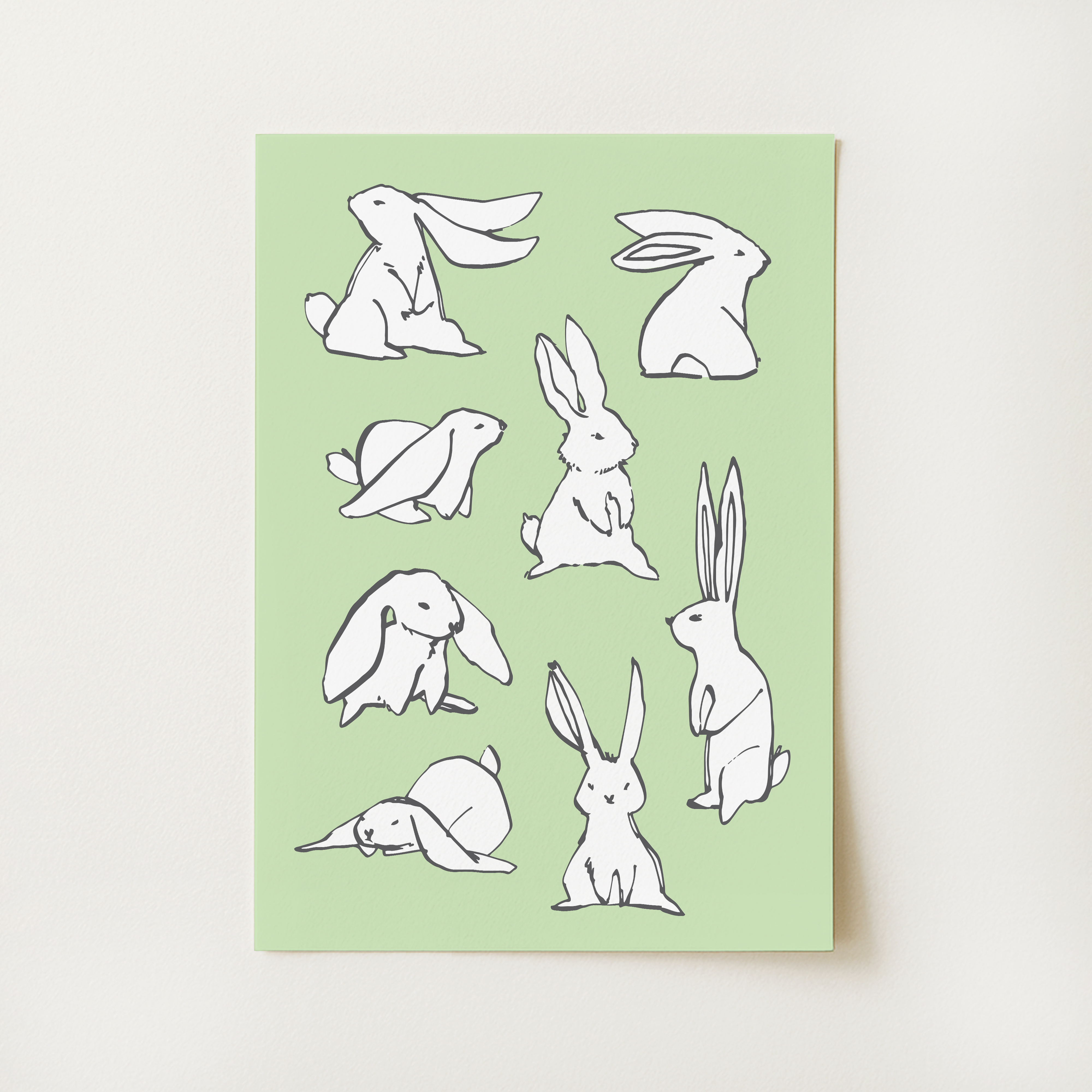 Bunnies Sketch Print