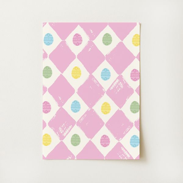 Checkered Easter Eggs Print