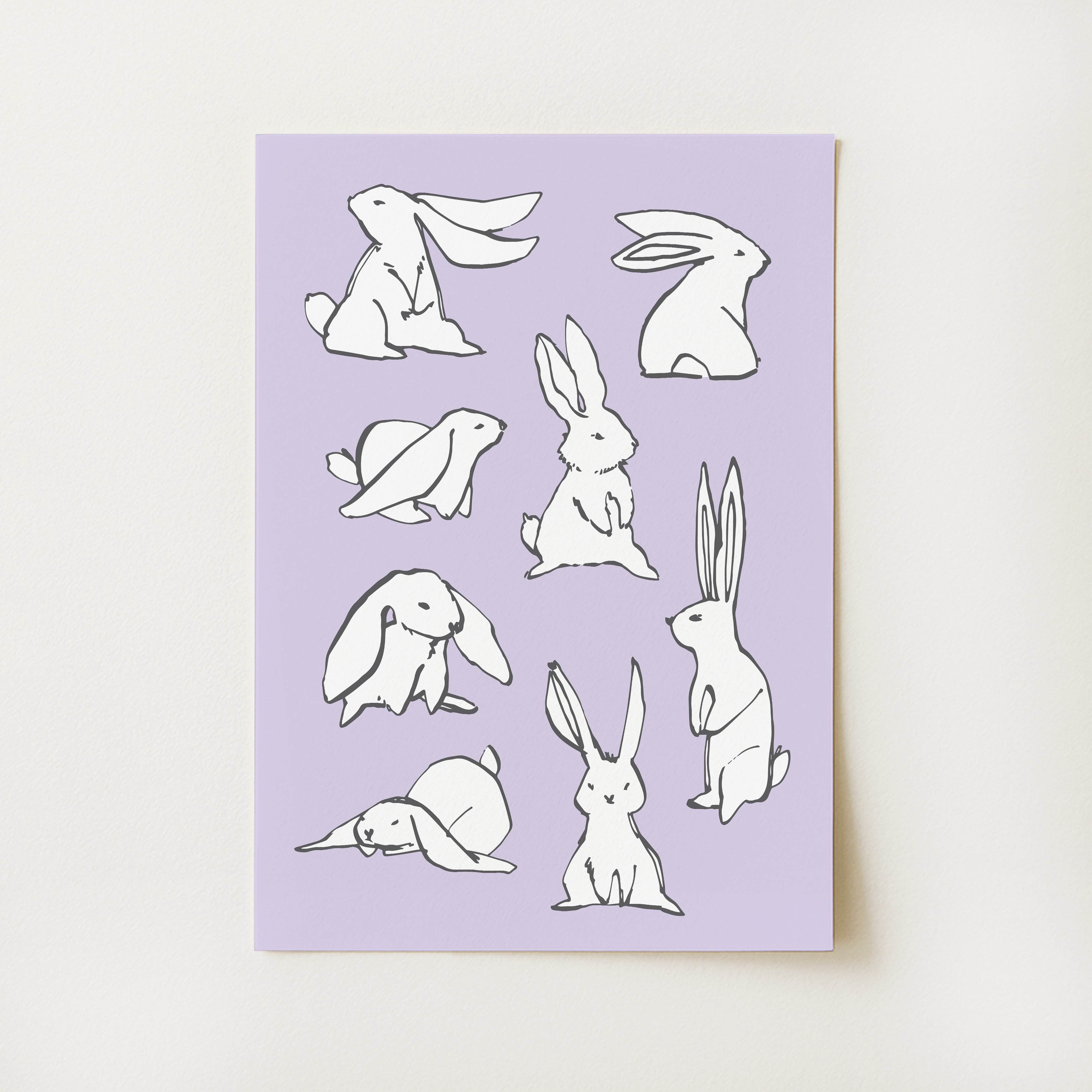 Bunnies Sketch Print