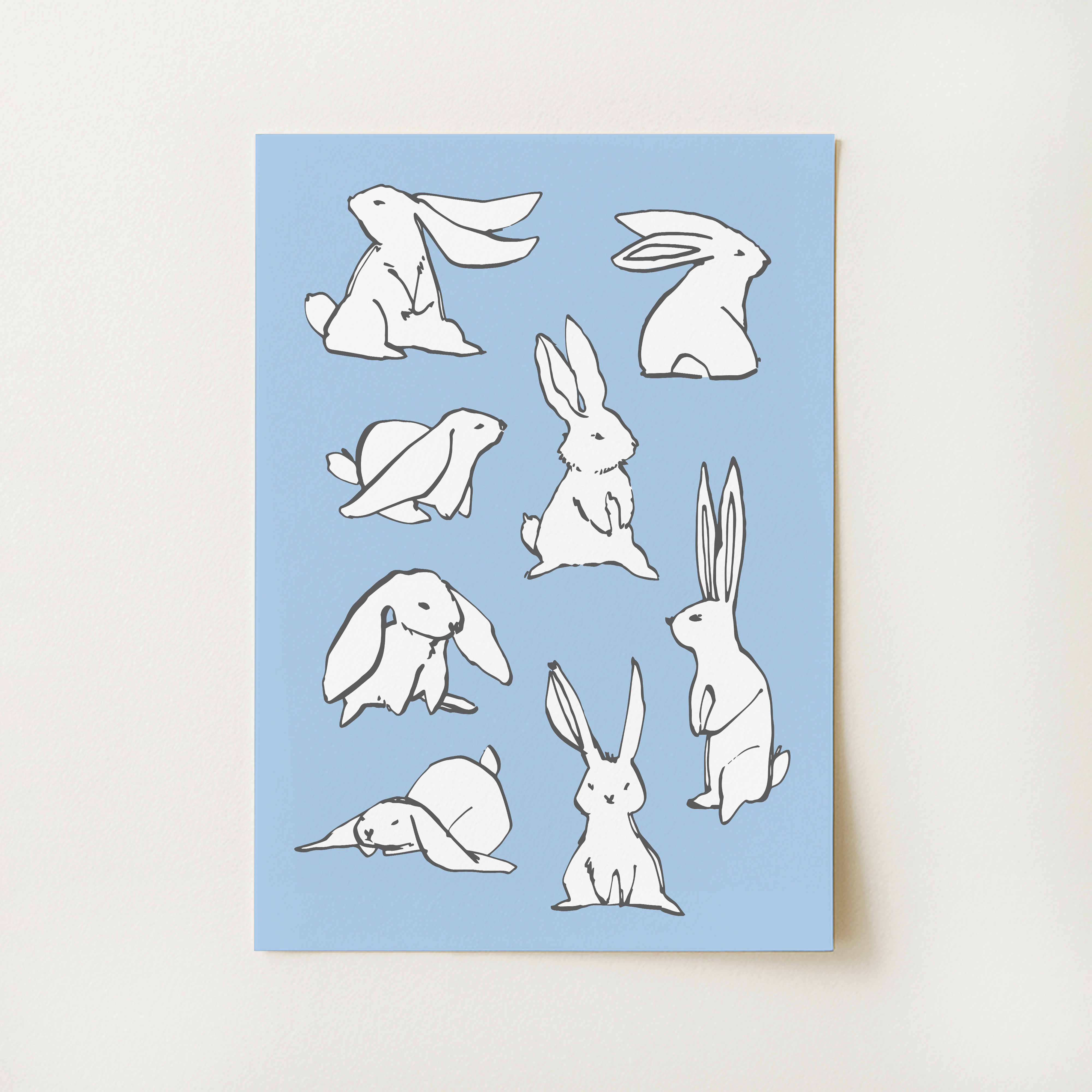 Bunnies Sketch Print