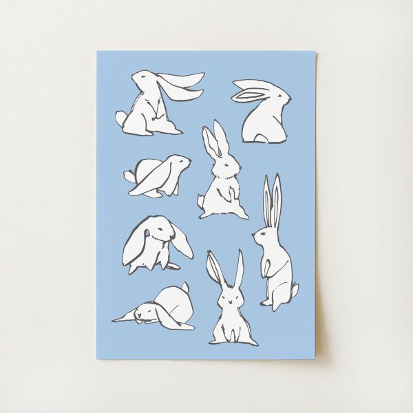 Bunnies Sketch Print