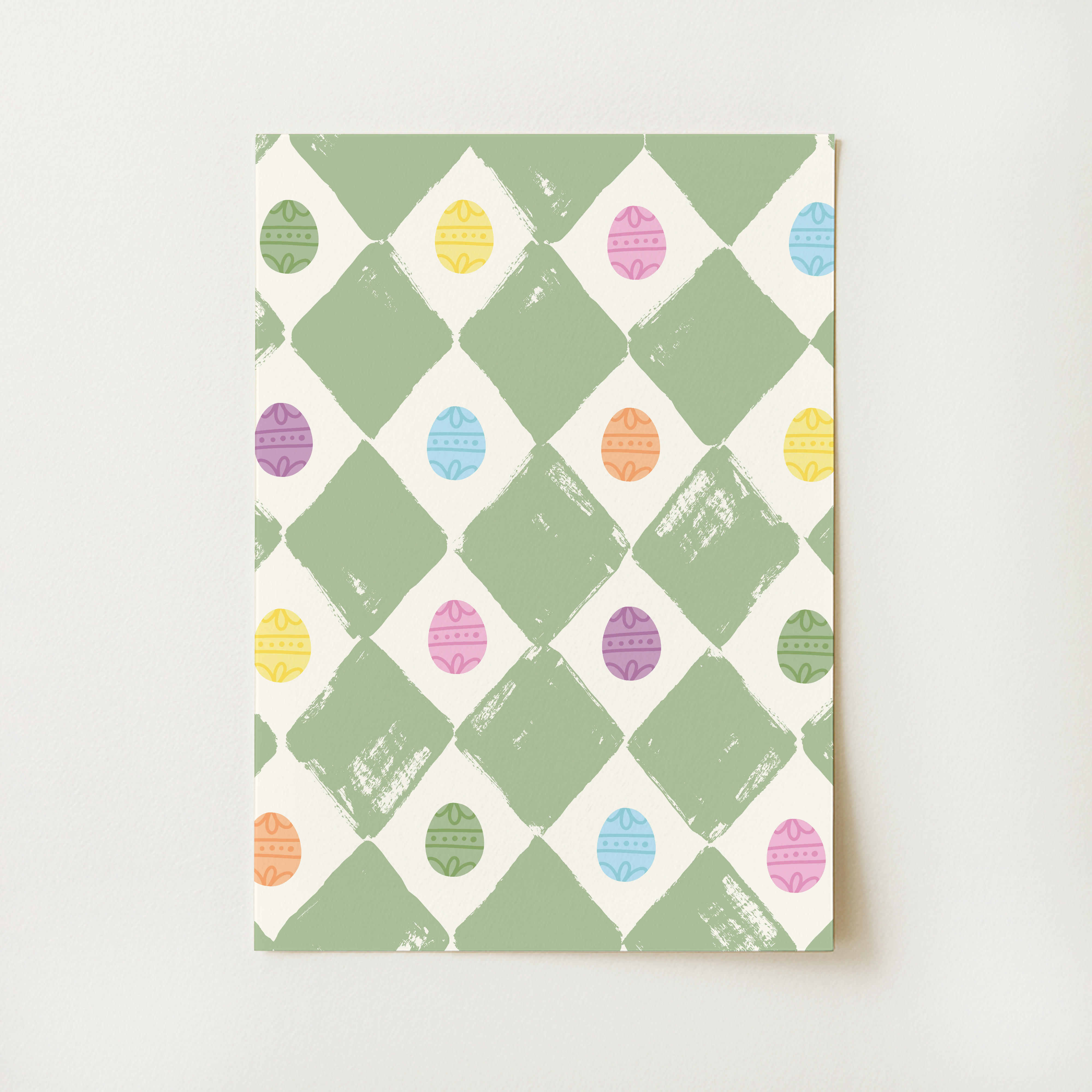 Checkered Easter Eggs Print