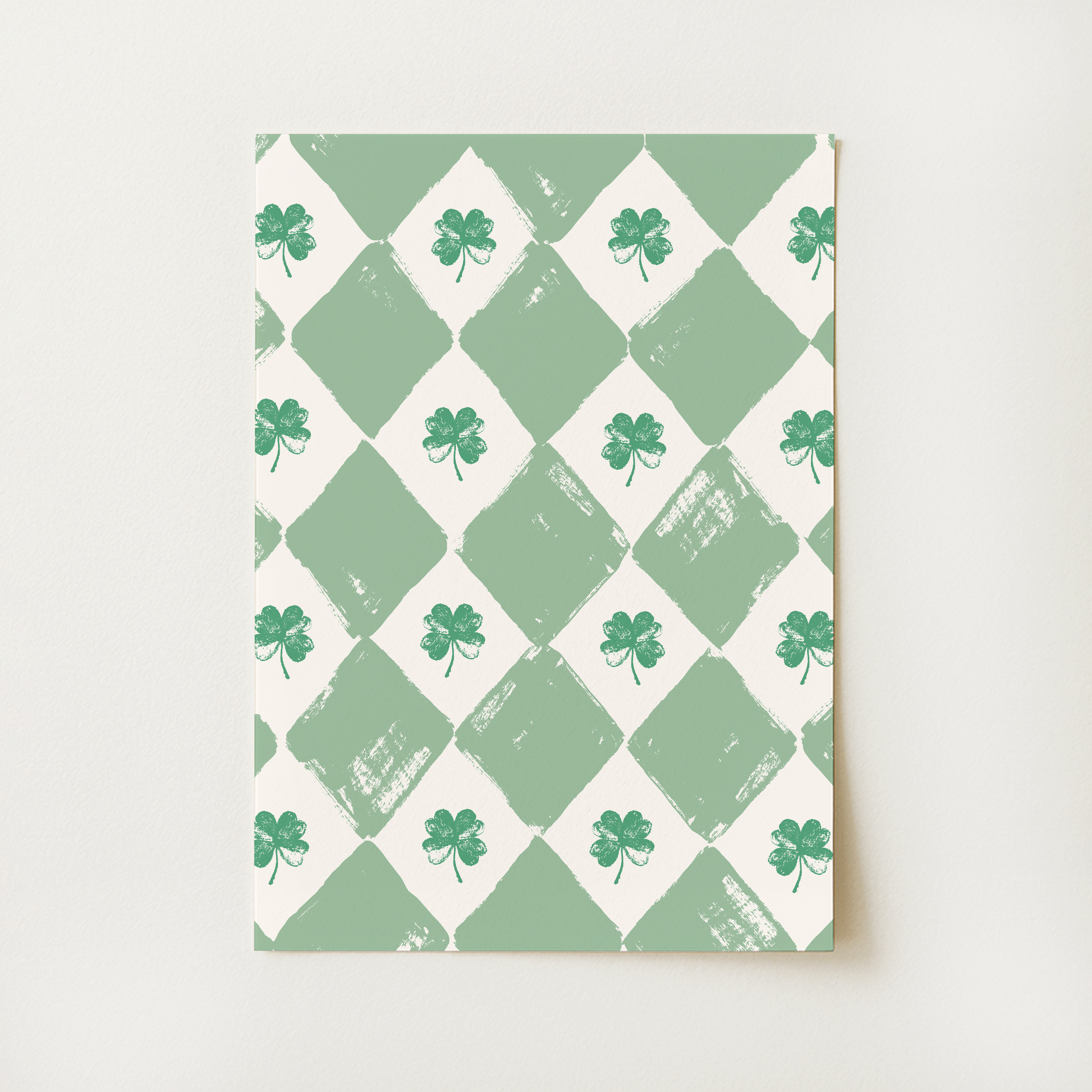 Checkered Shamrock Print