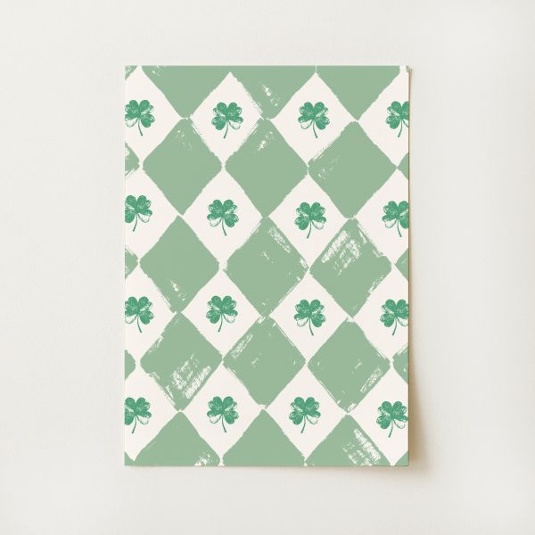 Checkered Shamrock Print