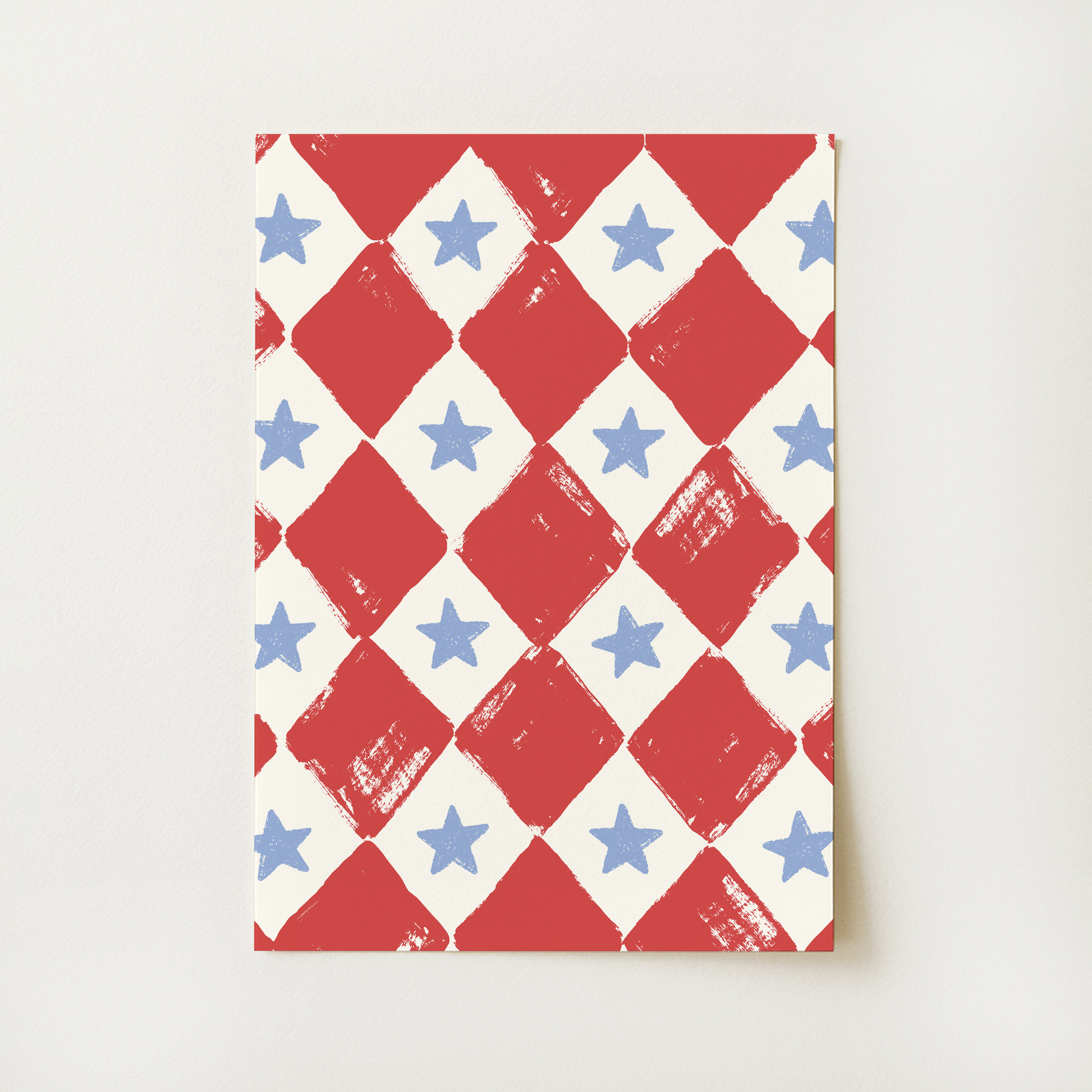 Checkered Stars Print