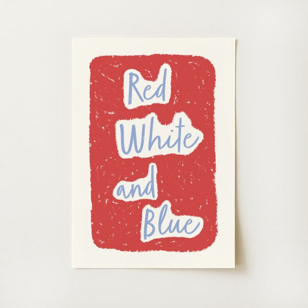 Red White and Blue Print