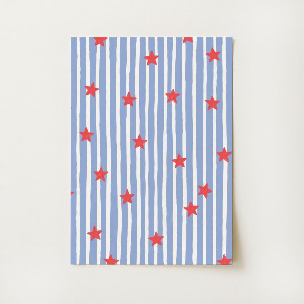 Little Stars Striped Print