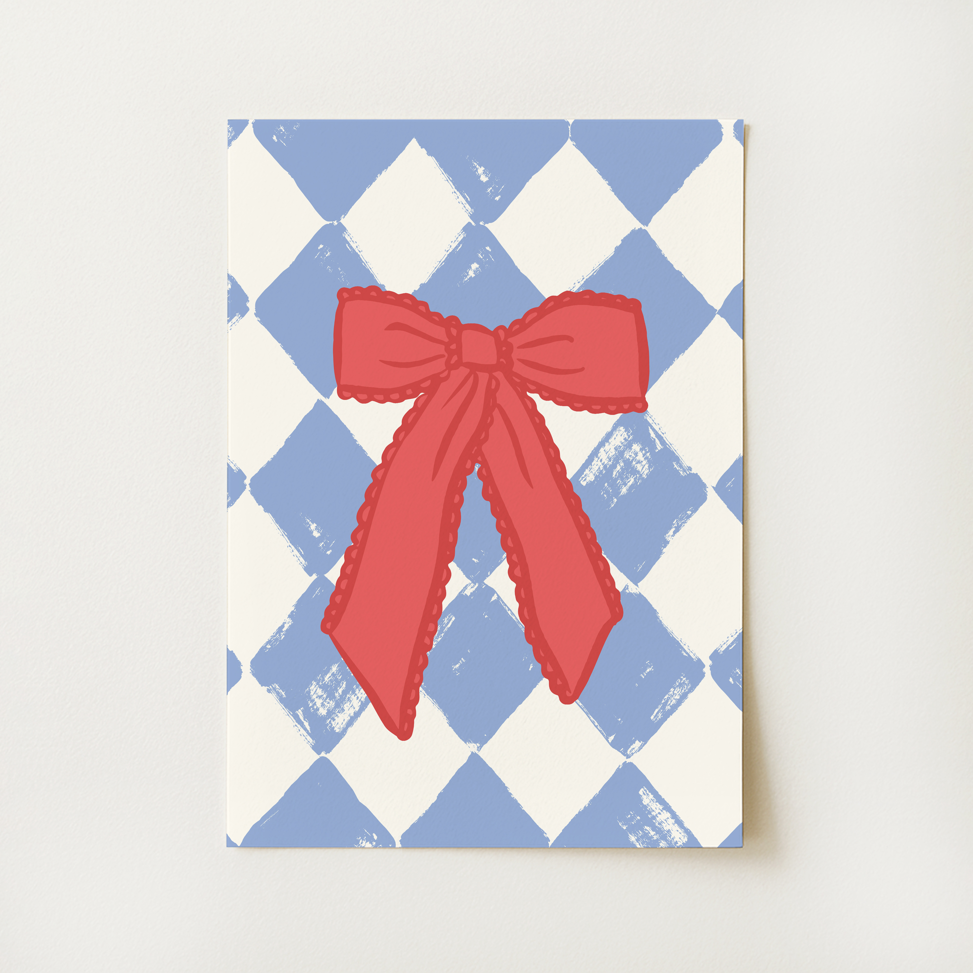 Checkered Bow Print