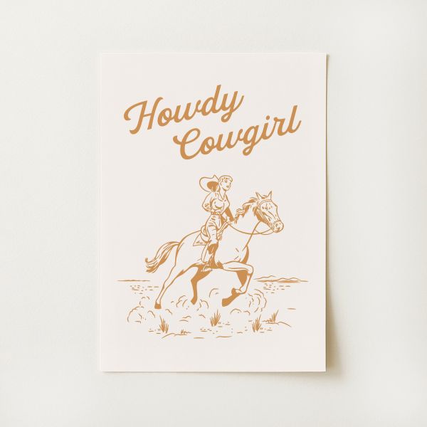 Howdy Cowgirl Print
