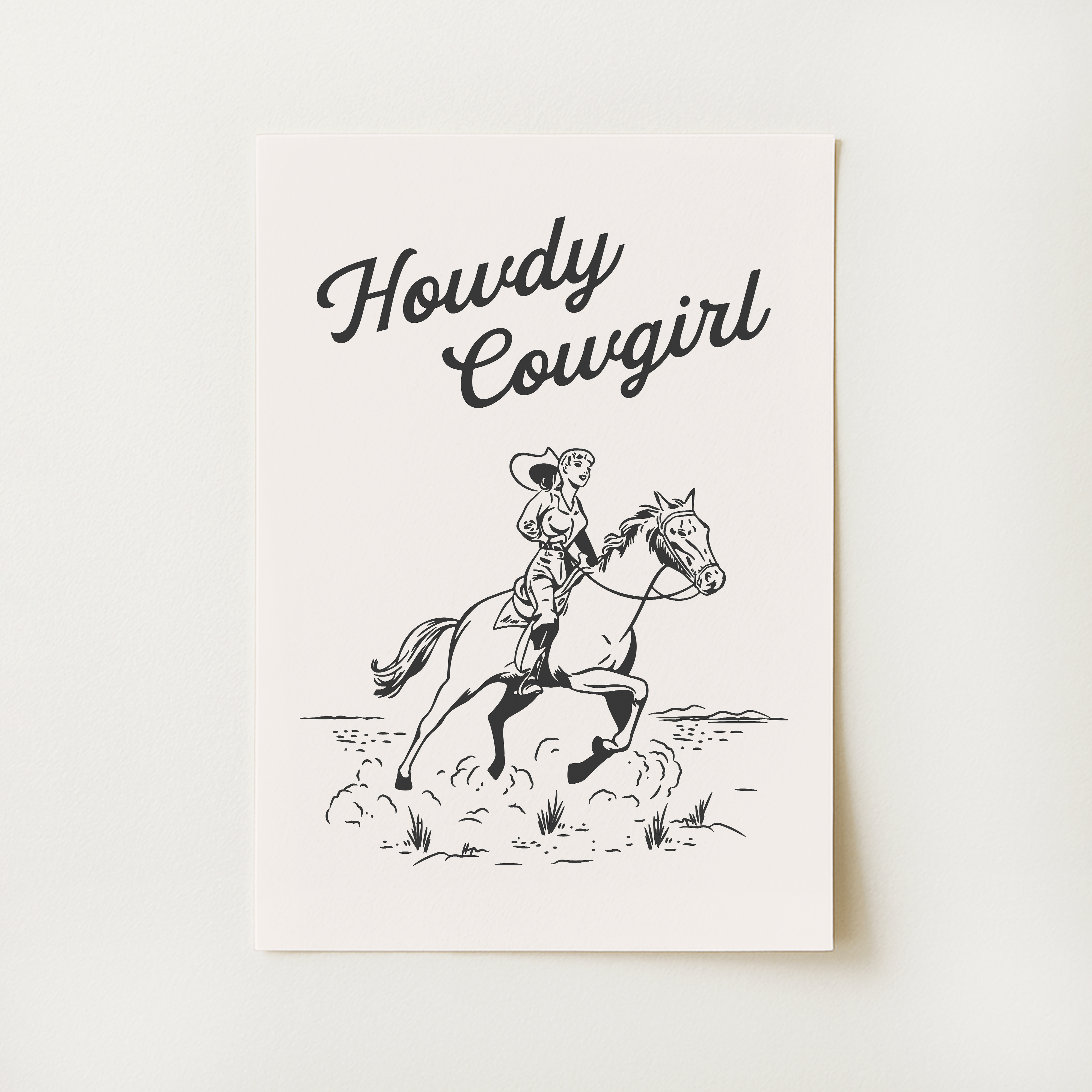 Howdy Cowgirl Print