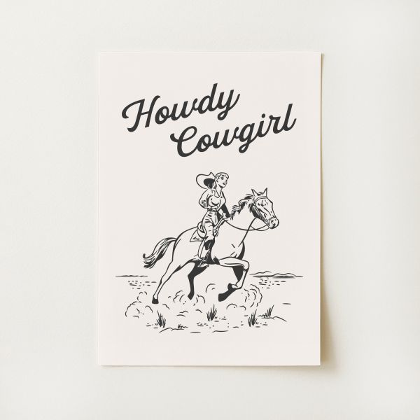 Howdy Cowgirl Print
