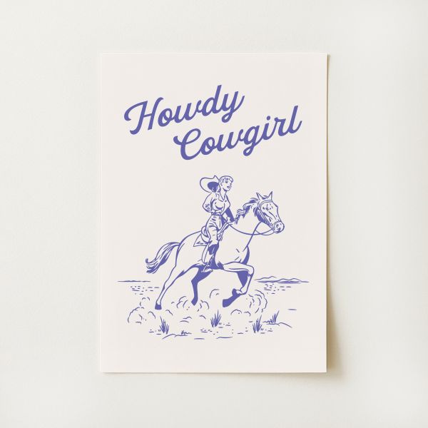 Howdy Cowgirl Print