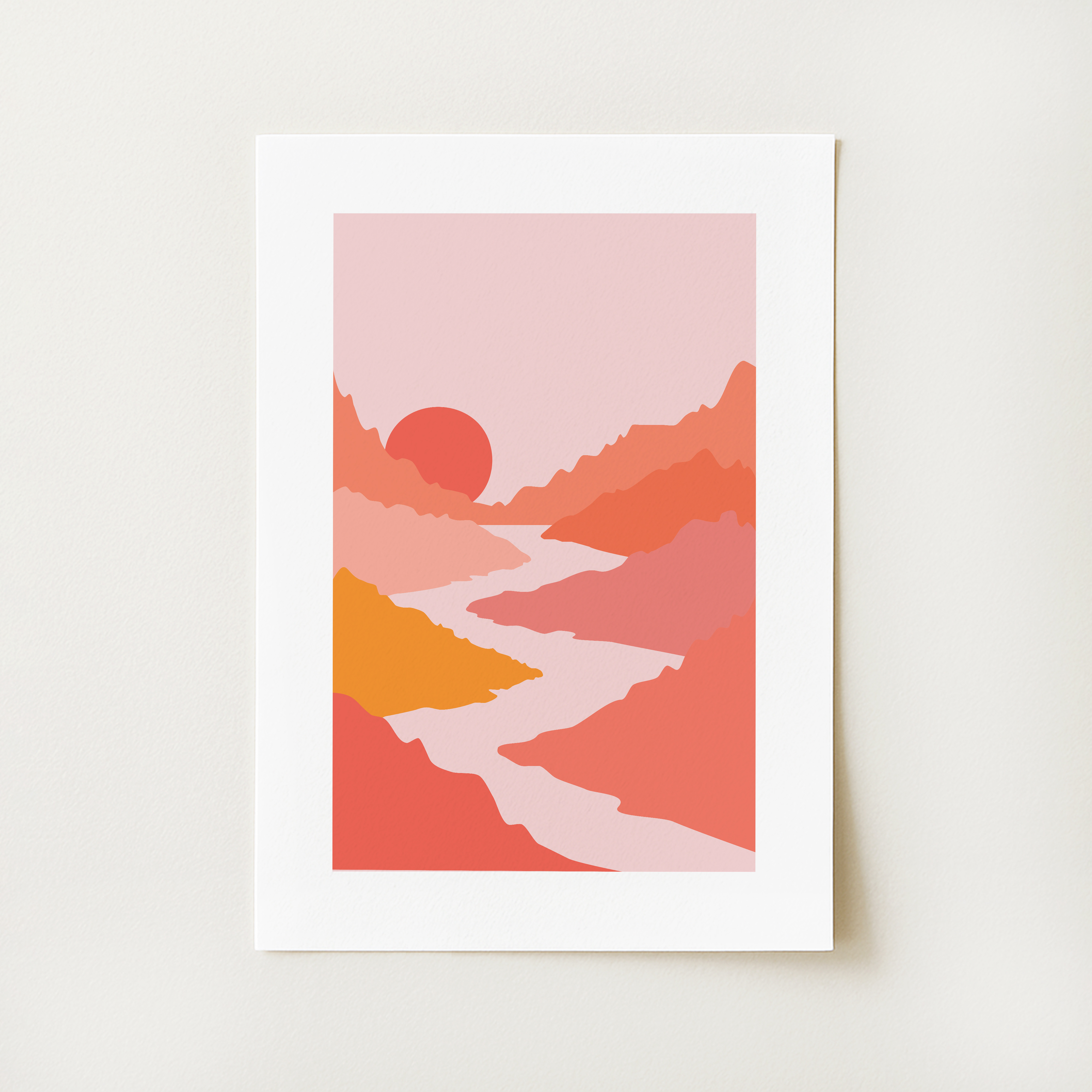 Abstract Mountain Landscape Print