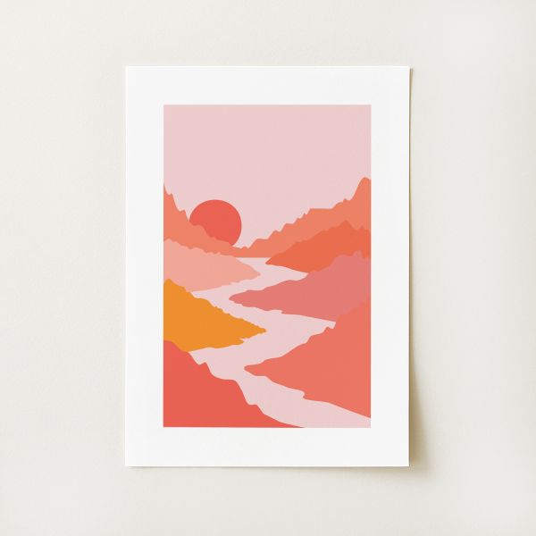 Abstract Mountain Landscape Print