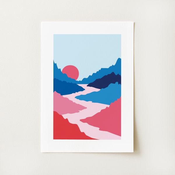 Abstract Mountain Landscape Print
