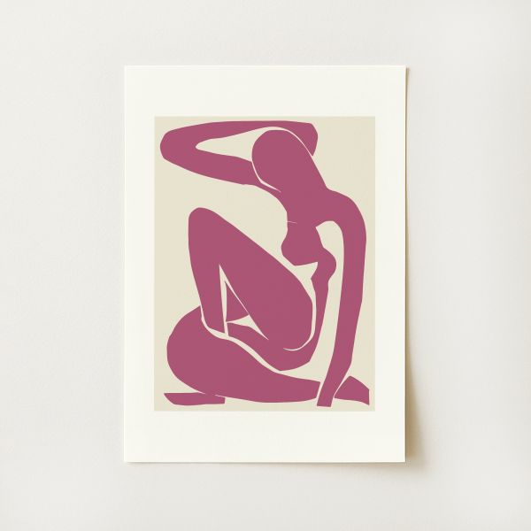 Matisse Exhibition Burgundy Nude Print