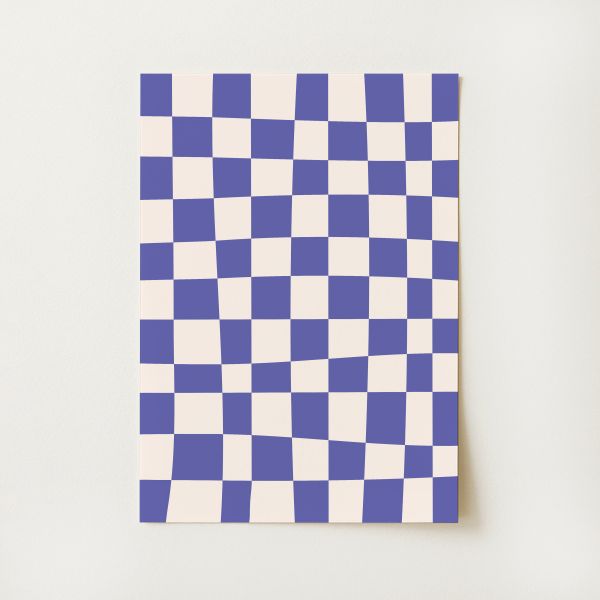 Blue and White Abstract Print