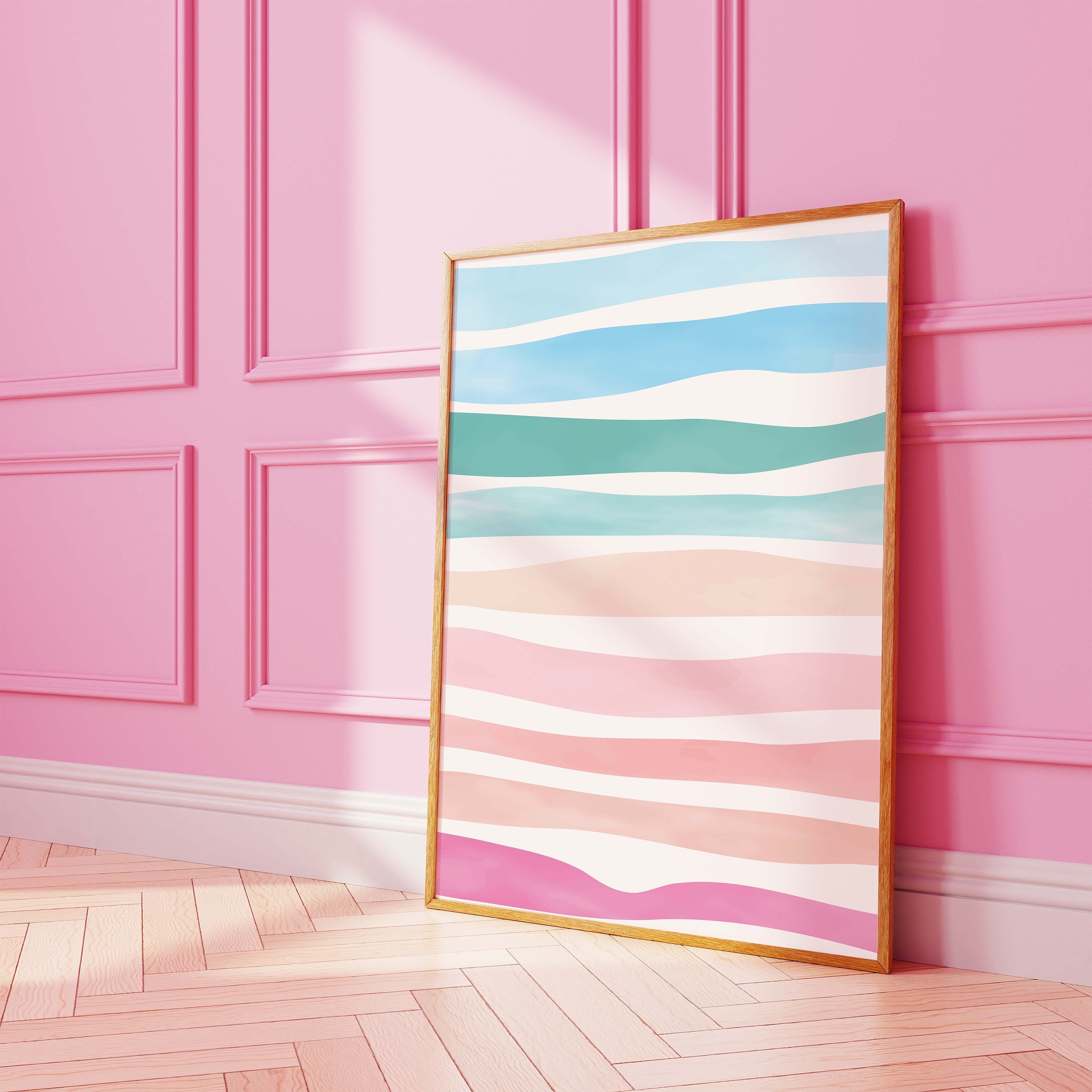 Abstract Colorful Waves Print - Image 2