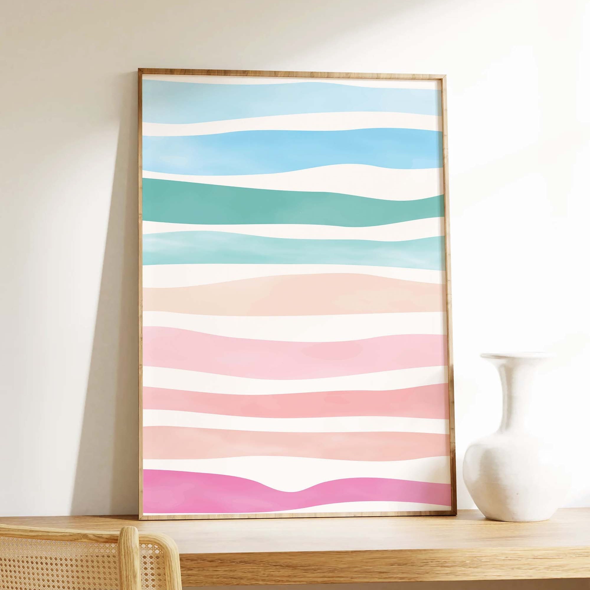 Abstract Colorful Waves Print - Image 5